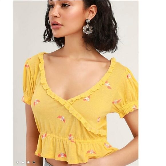 NEW $78 Free People Full Bloom Top Sun Drop Small - Picture 5 of 16